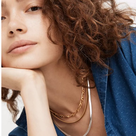 Madewell Jewelry - Madewell Herringbone necklace, silver color, NWT